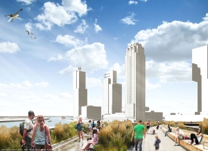 Plan drijvend park Rijnhaven